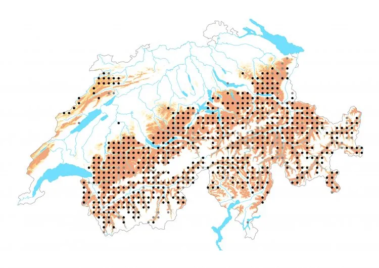 Carte de distribution: Nacré porphyrin &mdash; Boloria titania