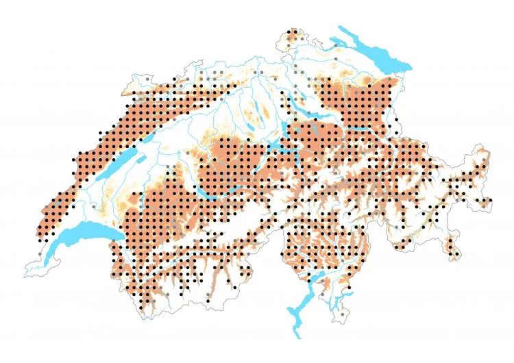 Carte de distribution: Moiré blanc-fascié — Erebia ligea