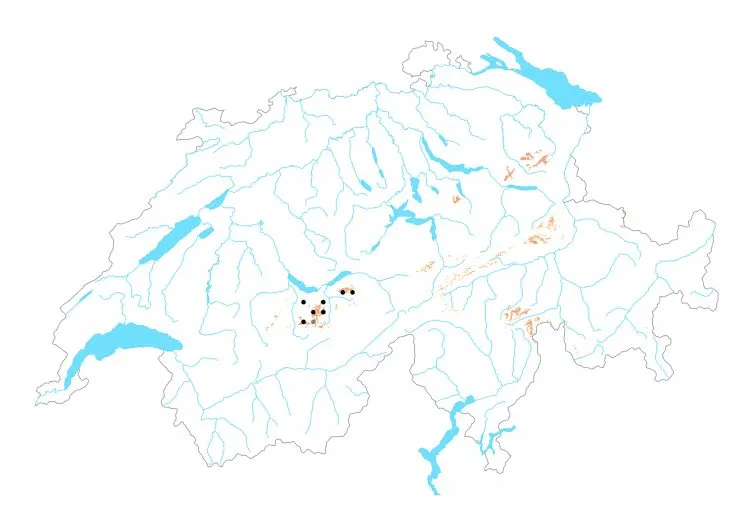 Carte de distribution: Moiré du nardet &mdash; Erebia nivalis